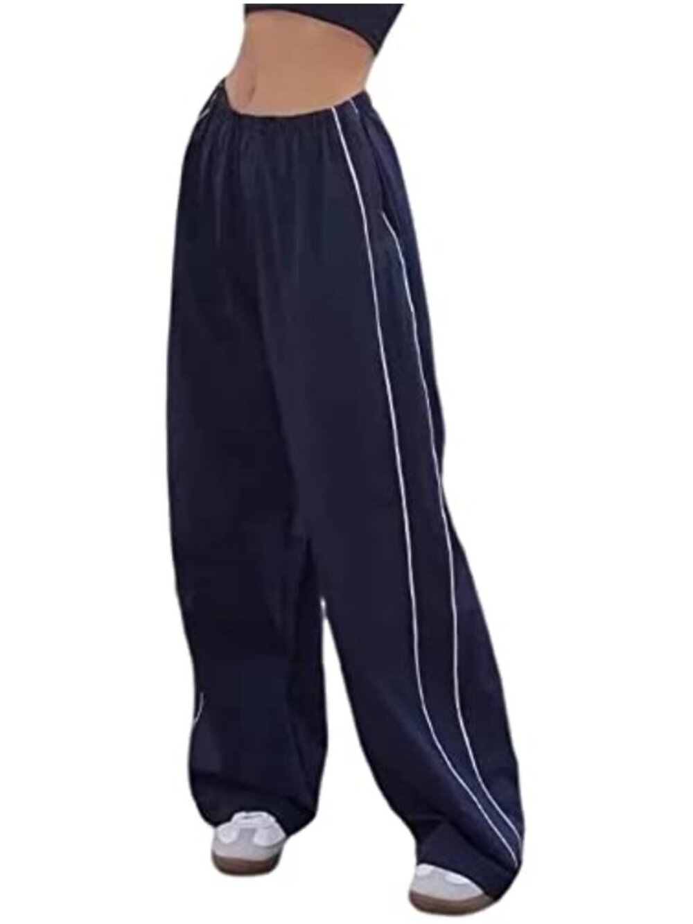 Wide Leg Parachute Cargo Pants Y2K Track Sweatpants with Pockets